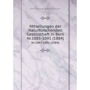 Mitteilungen der Naturforschenden Gesellschaft in Bern. Nr.1083 1091 