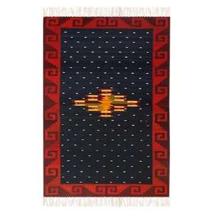  Zapotec wool rug, Mitla by Starlight