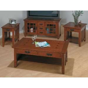   36 End Table Viejo Brown And Mission Oak Set of 2