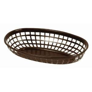  Oval Food Baskets, 9 3/8 Inch, Brown, Case of 1 Dozen 