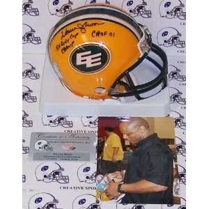 Warren Moon Hand Signed Eskimos Mini Helmet   Autographed NFL Mini 
