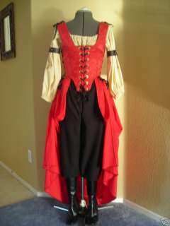 Renaissance Pirate Wench Buccaneer Costume Garb  