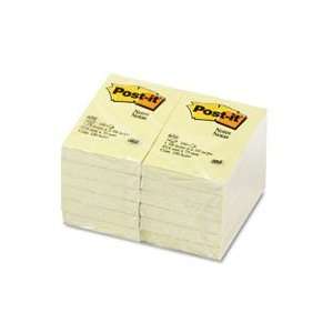  Post it Notes, Original Pad, 2X3, Canary Yellow, 12 Pads 