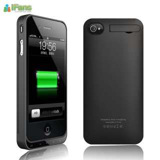 iFans Battery Case iPhone 4 4s BLACK slimmer lighter thinner version 