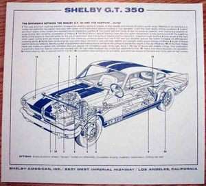 RARE NOS 1965 66 SHELBY G.T. 350 XRAY POSTER L@@K #X30S  