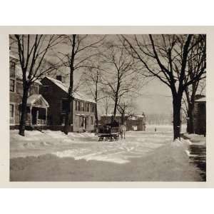  1927 Sleigh Winter Middletown Connecticut Photogravure 