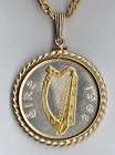 Gold Silver Money Clip Irish Penny Harp  