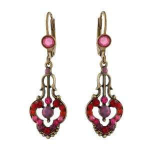 Michal Negrin Beautiful Earrings with Fuchsia Swarovski Crystals and 