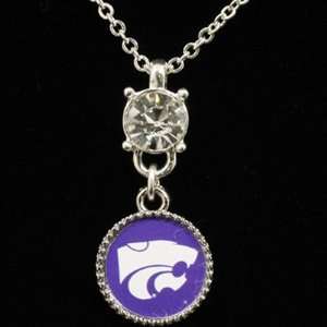  NCAA Kansas State Wildcats Ladies Crystal Stud Necklace 