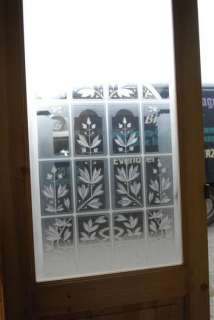 French Etched Glass Doors Matching Pair  