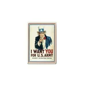  I Want You (Uncle Sam) metal postcard / mini sign Office 