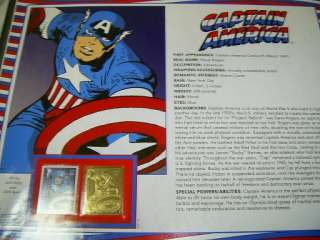 Marvel Comics Super Heroes Collector Panel 22kt 8 stamp  