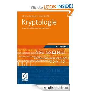 Kryptologie Algebraische Methoden und Algorithmen (German Edition 