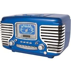   Corsair Alarm Clock Radio with CD Player  Metallic Blue Electronics