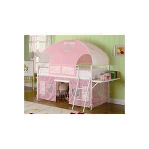  White Metal and Pink Tent Bunk Bed by Coaster