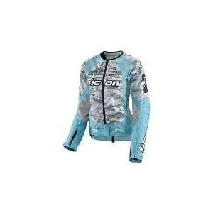  Icon Womens Team Merc Stage 3 Jacket   2X Large/Baby Blue 