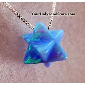  Blue Opal Kabbalah Merkaba Necklace By YourHolyLandStore 