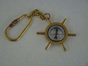 Brass Ships Wheel Compass ~ Nautical Maritime Captain  