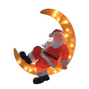  Barcana 32 Inch Illuminated Fiberglass Crescent Moon Santa 