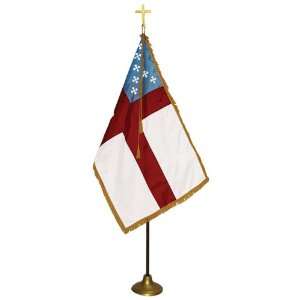  Episcopal indoor flag set Set 3X5 Foot With 8 Foot Oak 