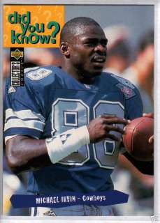 MICHAEL IRVIN 1995 Collectors Choice #35  