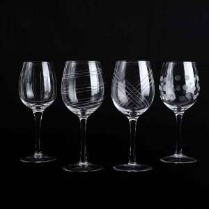  Messaline Clear Crystal Red Wine Glasses Cup Stemware 