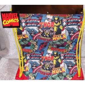  Marvel SUPER HERO Characters Collage Cinch Bag Sack 