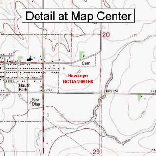   Quadrangle Map   Hawkeye, Iowa (Folded/Waterproof)