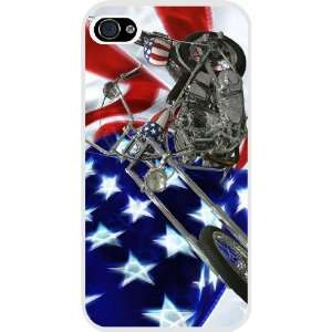  Flag Harley Davidson White Hard Case Cover for Apple iPhone® 4 