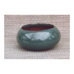    Green Round Ceramic Bonsai Pot.4.75 x 2.25 Patio, Lawn & Garden