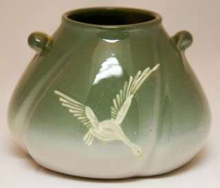 WELLER JAP BIRDIMAL 4.5 x 6.25 URN/VASE WINGED GOOSE  