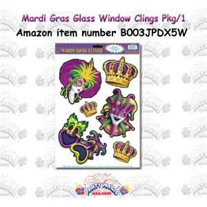  Mardi Gras Glass   Window Clings 12in. x 17in. Sheet 1/Pkg 