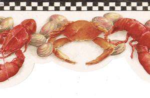 Red Lobsters on B&W Sale$6 Wallpaper Border 612  