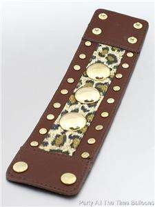 JERSEYLICIOUS Inspired LEOPARD print LEATHERETTE band ACCENTED 