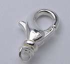 18mm Long Silver Plated Brass Lobster Claw Trigger Clasp with Swivel 