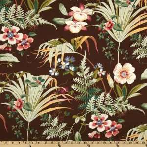   Jamaica Sateen Floral Chocolate Fabric By The Yard Arts, Crafts