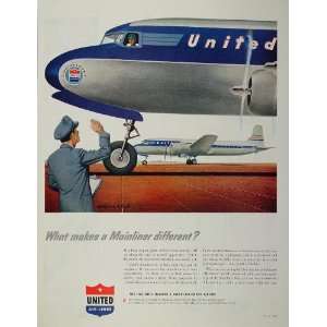  1950 Ad United Air Lines Mainliner Melbourne Brindle 