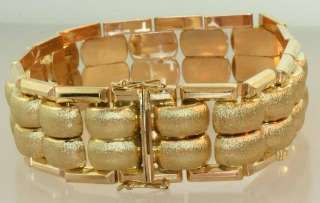 18k yellow gold 19.55mm link bracelet vintage 54.4g  