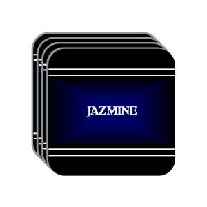 Personal Name Gift   JAZMINE Set of 4 Mini Mousepad Coasters (black 
