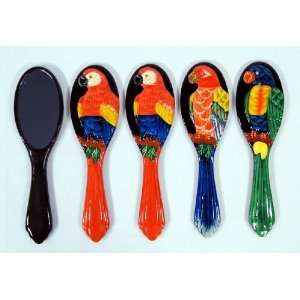 Wholesale Pack Handpainted Assorted Parrot Bird Handheld Mirror (Set 