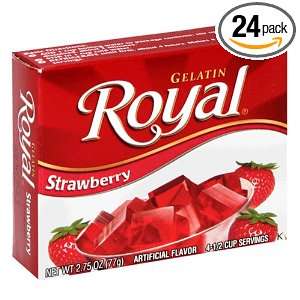 Royal Gelatin, Strawberry, 2.75 Ounce Boxes (Pack of 24)
