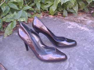    NINE WEST Stunning & Glossy Brown Leather Career Pumps 7.5  