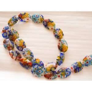  18mm Assorted Oval Millefiori Glass Beads 15 Everything 