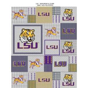College LSU Louisiana State University Tigers Grey Patchwork Print 