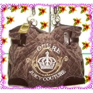  JUICY COUTURE BROWN VELOUR BAG 