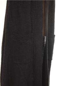 NEW AUTH Karl Lagerfeld Long Knit Vest Cotten Blends Cardigan Black 46 