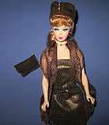 Vintage Barbie Sheath Dress Ensemble & Accessories * Brown Print 