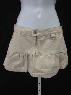 JUICY COUTURE JEANS Khaki Zipper Detail Mini Skirt Sz S  