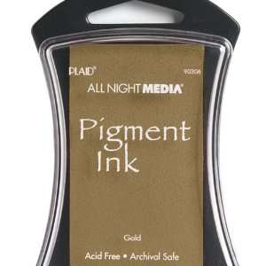   All Night Media Metallic Pigment Inkpad, Gold Arts, Crafts & Sewing