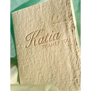   thank you custom letterpress personalized stationery on handmade paper